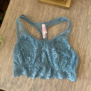 Victoria Secret PINK Blue Mesh/Lace Bralette (XS)